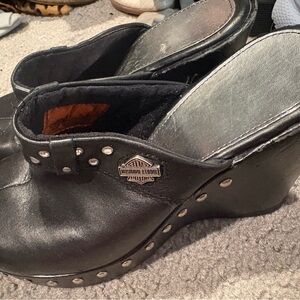 Harley-Davidson Black Studded Women's Mules